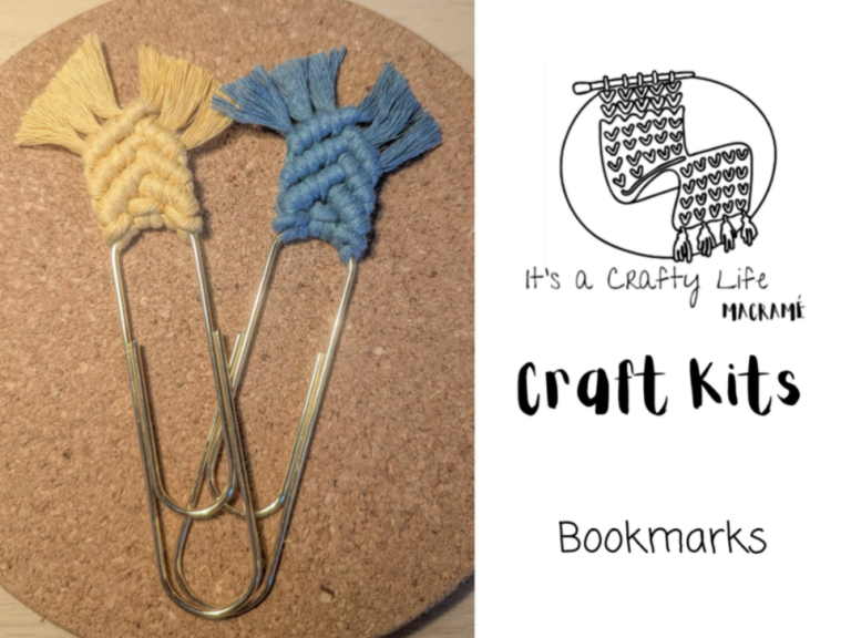 Logo featuring a craft kit illustration and the text "It's a Crafty Life Macramé" and "Craft Kits."